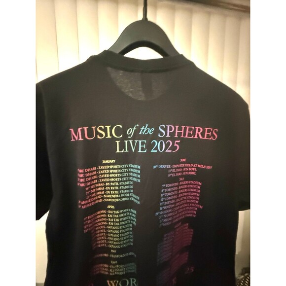 NWOT Men's Coldplay Music Of The Spheres World Tour 2025 Shirt Size Medium - Picture 5 of 6